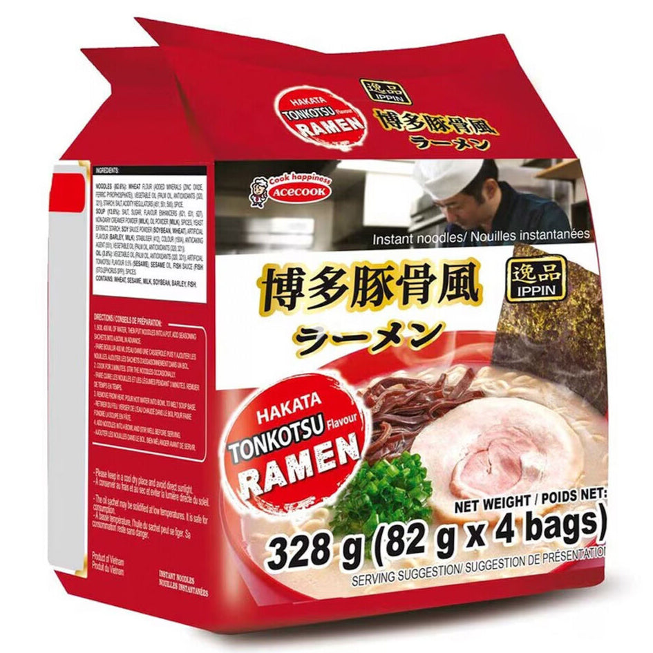 [Ace Cook]Ippin Instant Ramen Noodle 4 Bags "Tonkotsu"