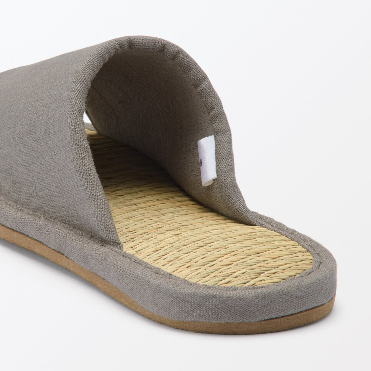 [MUJI] Pantoufles en jonc à bouts ouverts / Chaussures d'intérieur "Brun clair" Taille L