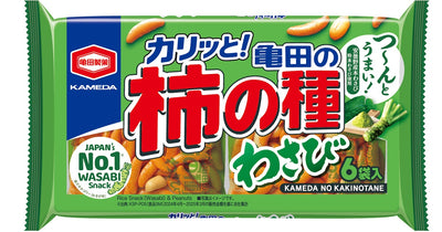 Kaki no Tane (Spicy stick rice cracker) "Wasabi" 6 packs [Kameda]