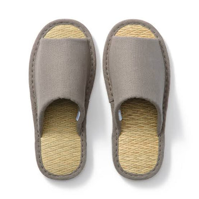 [MUJI] Open-Toe Rush Grass Slippers / Room Shoes "Light brown" S Size
